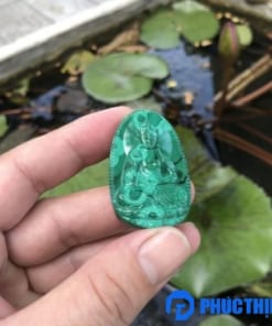 Mặt dây chuyền đá Lông Công Malachite Phật A Di Đà MAD.007 17