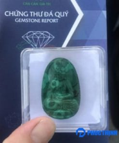 Mặt dây chuyền đá Lông Công Malachite Phật A Di Đà MAD.007 20