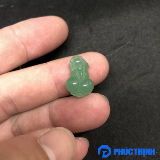 Mặt dây chuyền-nhẫn Tỳ Hưu đá thạch anh xanh Aventurine 2cm MTH.003 1