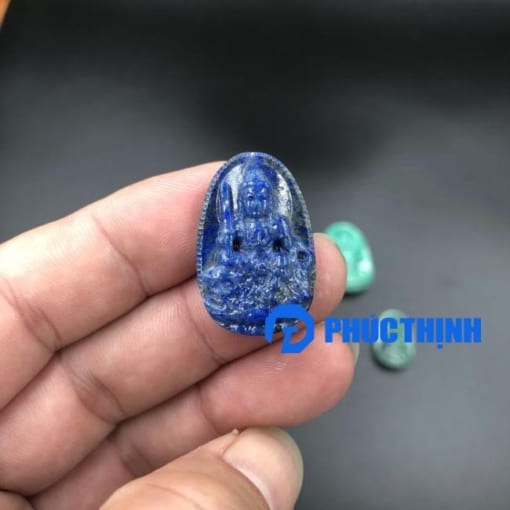 Mặt dây chuyền Phật Bản Mệnh Văn Thù Sự Lợi đá Lapis Lazuli 3cm MBM.086 1