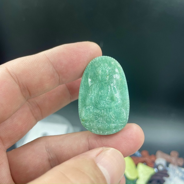 Mặt dây Phật A Di Đà đá Amazonite 4.5cm MAD.088 2 Mặt dây Phật A Di Đà đá Amazonite 4.5cm MAD.088 2