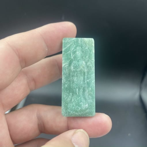 Mặt dây Phật Quan Âm đứng đá Amazonite 5cm MQA.087 1