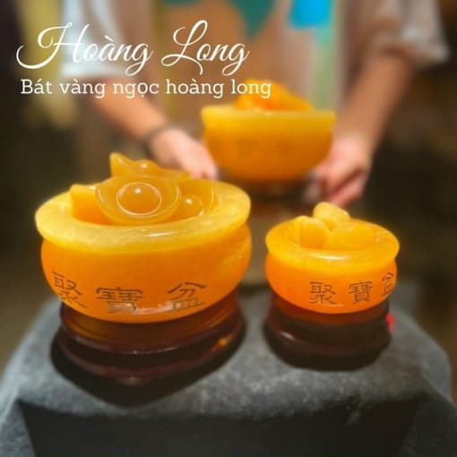 Bát tụ bảo 10, 12, 16cm + 9 nén vàng đá ngọc Hoàng Long BTB.002 1