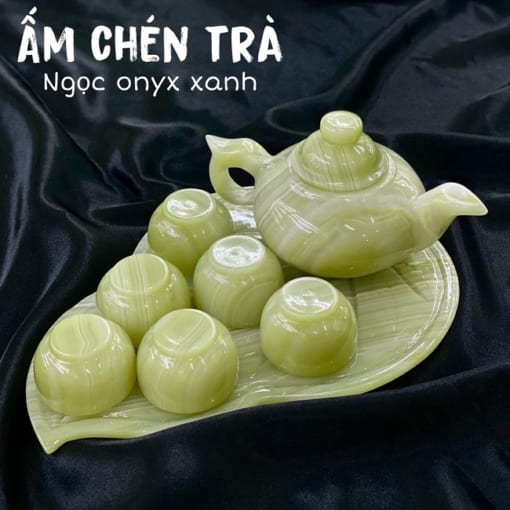 Bộ ấm tách trà đá Ngọc Onyx Pakistan BTT.008 1