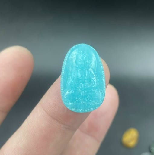 Mặt dây chuyền Phật A Di Đà đá Amazonite 3cm MAD.047 1