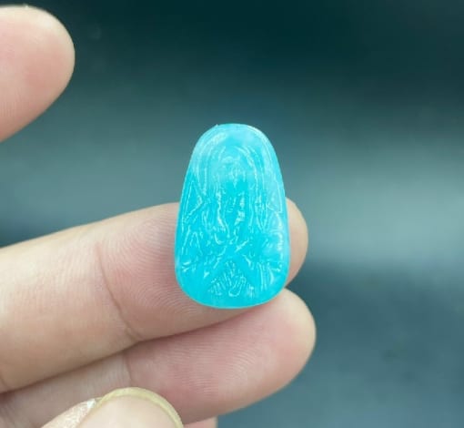 Mặt dây chuyền Đức Mẹ sầu bi đá Amazonite 3cm MCG.190 1