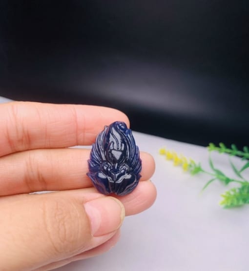 Mặt dây chuyền Hồ ly 9 đuôi đá Lapis Lazuli 3cm MHL.006 1