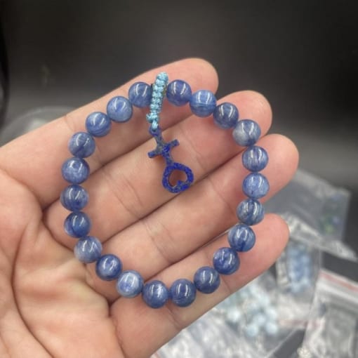 Vòng tay Dấu Thiên Tâm 3cm mix chuỗi hạt 8 ly đá Lapis Lazuli VMP.010 1