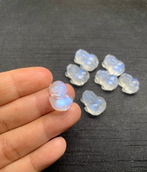 Mặt dây chuyền Tỳ Hưu, nhẫn đá Moonstone 2-3cm MTH.029 1