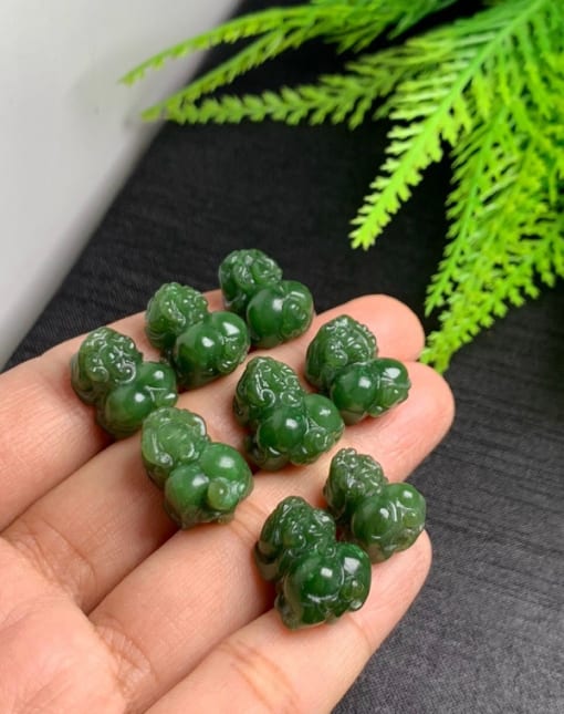 Mặt dây chuyền, nhẫn Tỳ Hưu đá Ngọc Bích Nephrite 2.5-3cm MTH.037 1