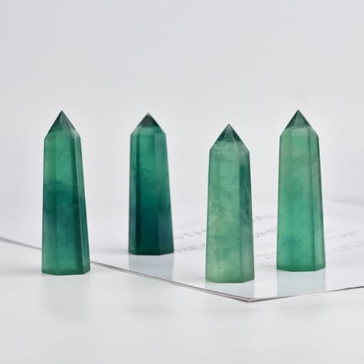 Trụ Thanh Tẩy Thiền định phong thủy đá thạch anh xanh (Fluorite) 7-8 cm TTA.024 1