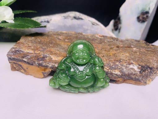 Mặt dây chuyền Phật Di Lặc đá Ngọc Bích Nephrite 3.5cm MDL.096 1