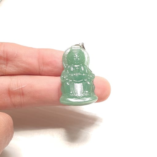 Mặt dây Phật Mẫu Quan Âm Diêu Trì đá thạch anh xanh Aventurine 3.5cm MQA.057 1