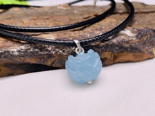 Mặt dây chuyền, nhẫn Hoa Sen đá Aquamarine 1.5cm HS.012 1