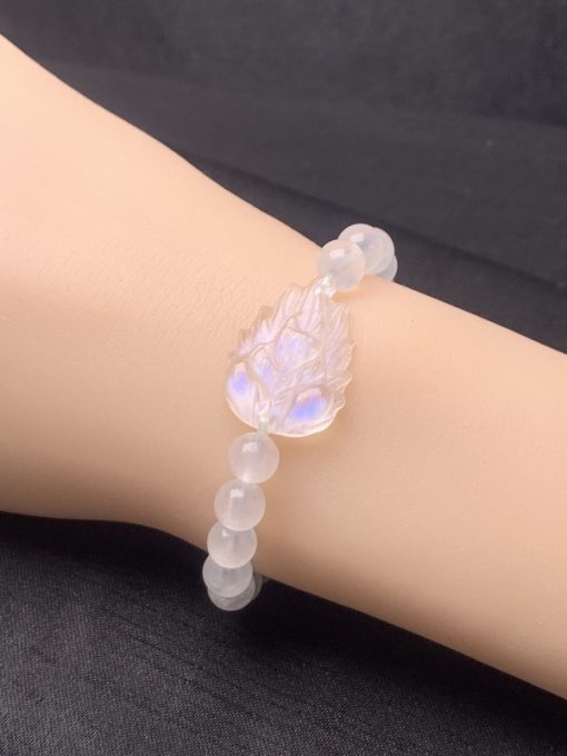 Vòng tay Hồ Ly mix chuỗi hạt đá Mặt Trăng - Moonstone 7ly VHL.015 1