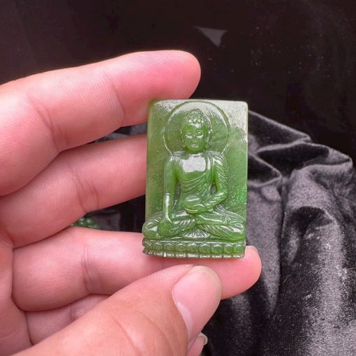 Mặt dây Phật Thích Ca Mâu Ni đá Ngọc Bích Nephrite Canada 4cm MTC.010 1