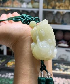 Khánh treo xe ô tô Ngọc bội Tỳ Hưu đá Onyx Pakistan 4cm VOT.012 7