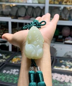Khánh treo xe ô tô Ngọc bội Tỳ Hưu đá Onyx Pakistan 4cm VOT.012 9