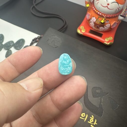 Mặt dây chuyền Phật A Di Đà đá Amazonite 1.5cm MAD.099 1