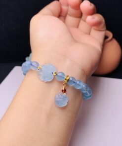 Vòng tay Hồ ly chúa 9 đuôi mix chuỗi hạt 8 ly đá Aquamarine VML.062 5